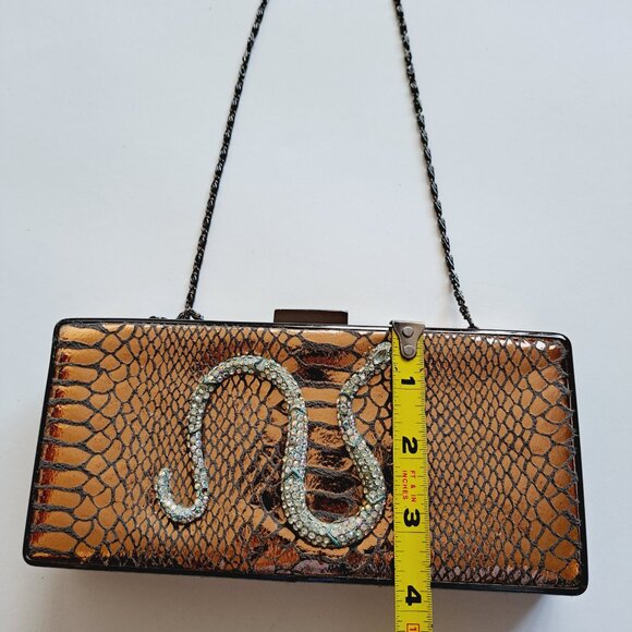 Women Snake Bag Purse Evening Clutch on a Chain - Picture 5 of 16